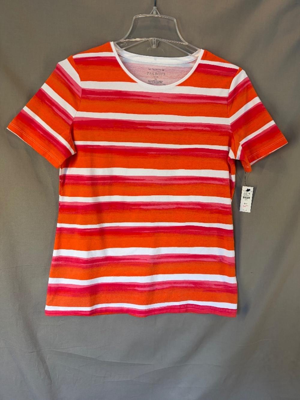 Talbots Petite, The Talbots Tee in Pink, Orange & White color - Size MP (NWT)
